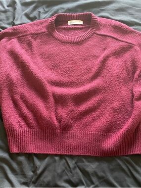 Elodie Crewneck Sweater in Deep Berry